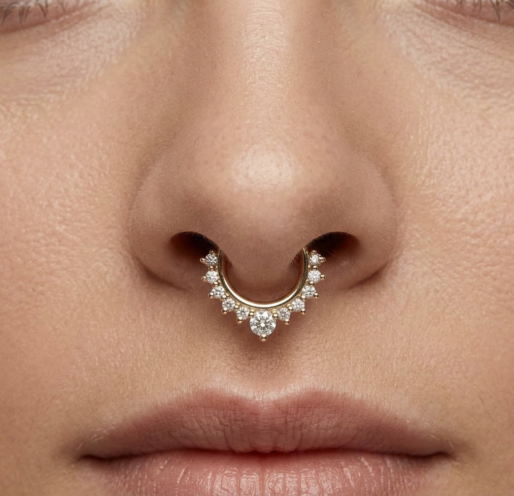 Non Pierced Golden Nose Button
