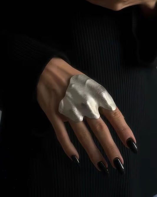 Silver Matt Statement Hand Shield