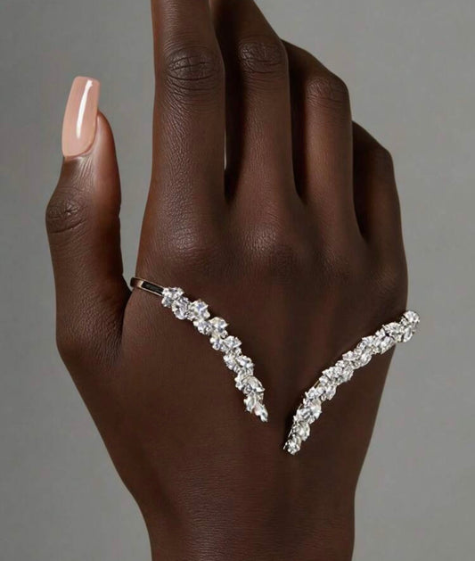 Cubic Zirconia Lily Hand Bracelet