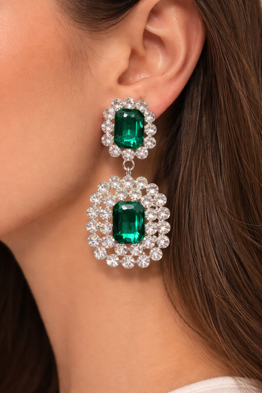 Emerald Crystal Earrings