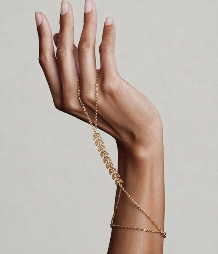 Golden Laurel Hand Chain