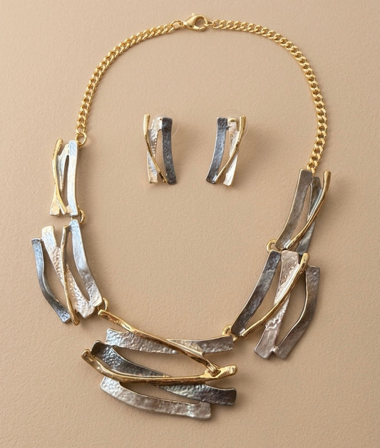 Earth and Light Necklace with Earrings Set