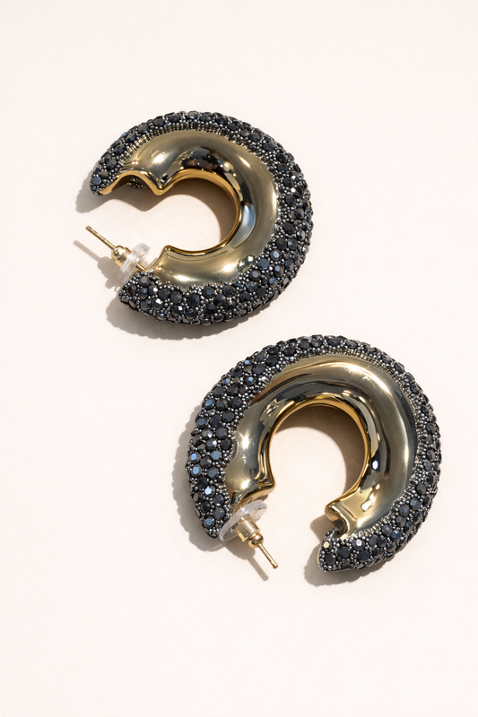 Noir Hoop Statement Earrings