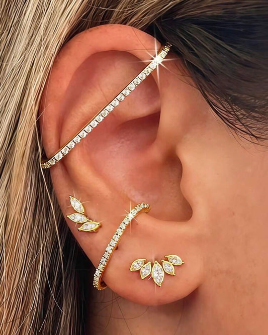 18K Gold Plated Rhinestone Set