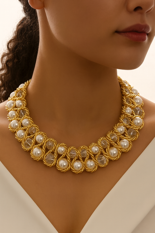 Crystal Ocean Pearl Necklace
