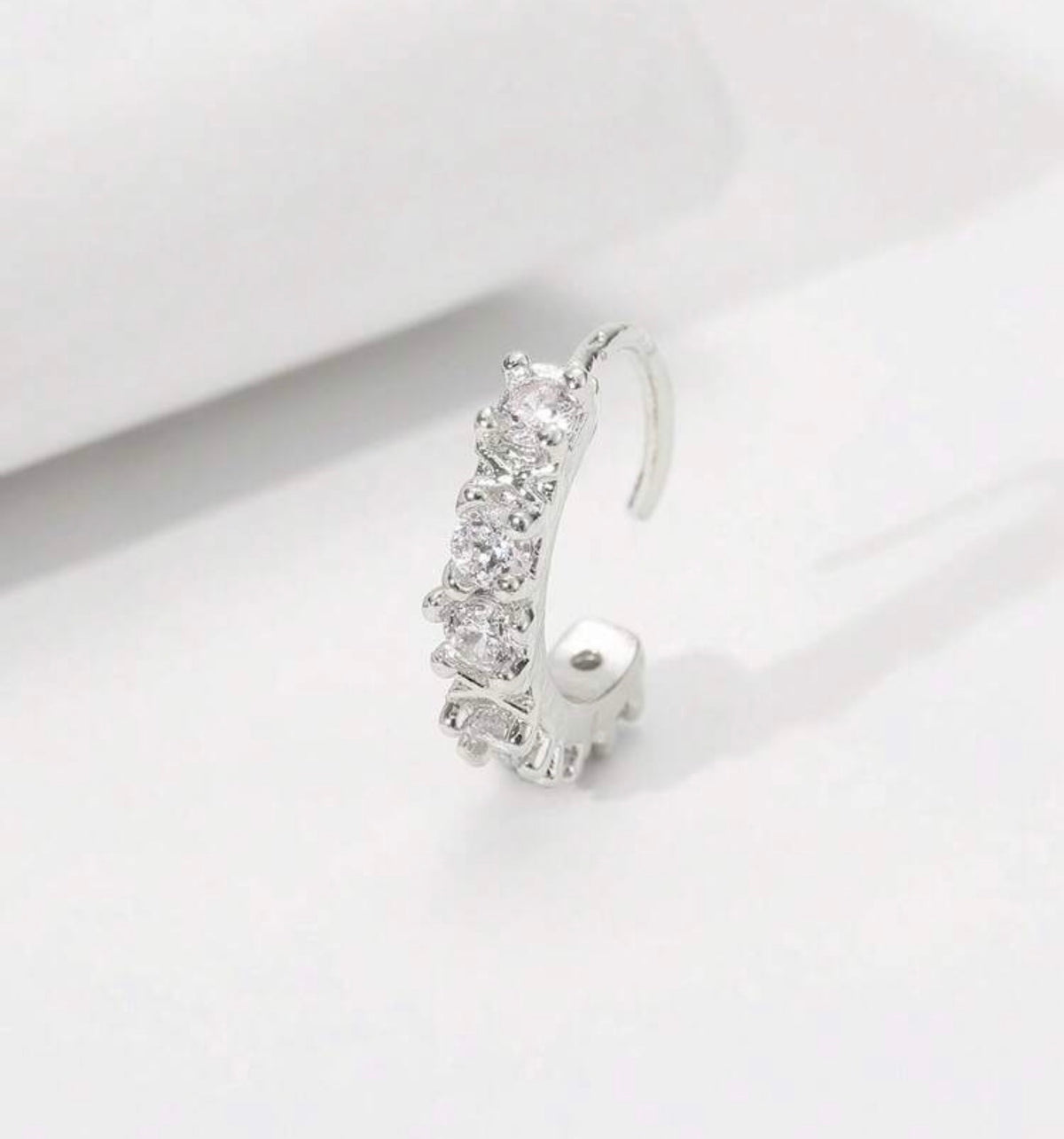 Rhinestone Silver Nose Button