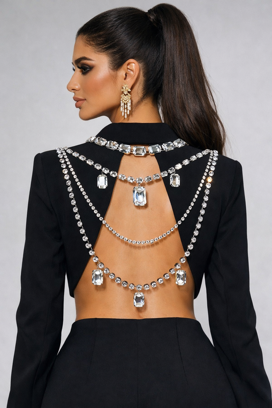 Crystal Back Drape Body Chain
