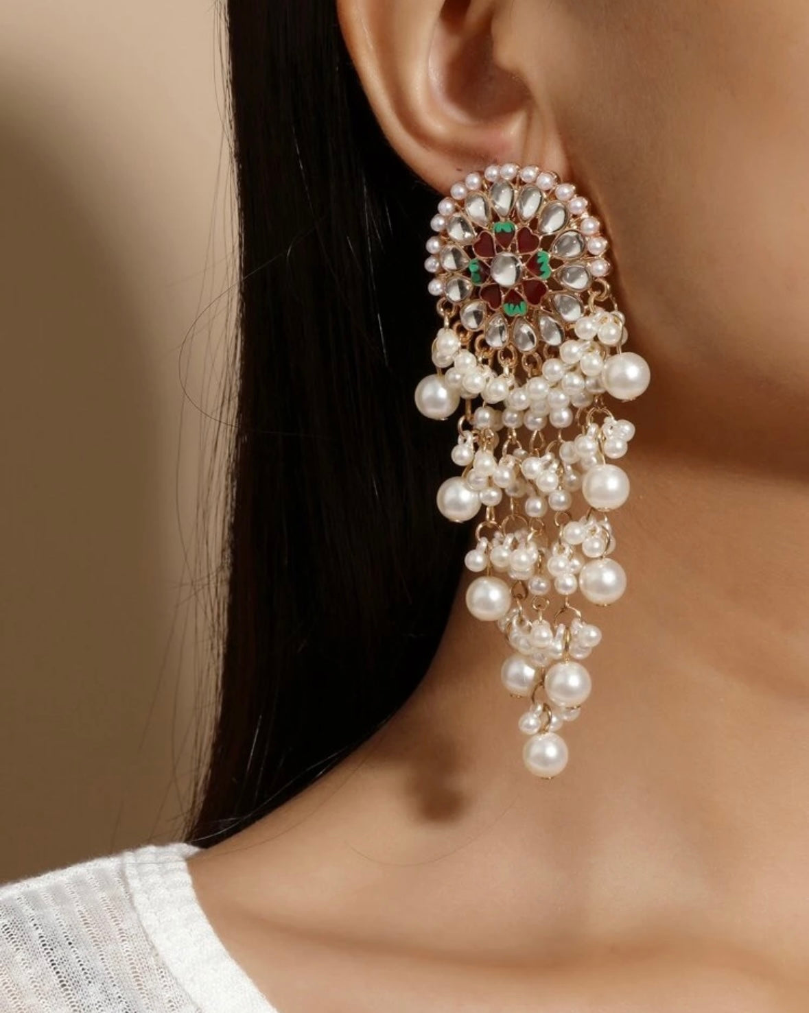 Pearl & Rhinestone Earrings