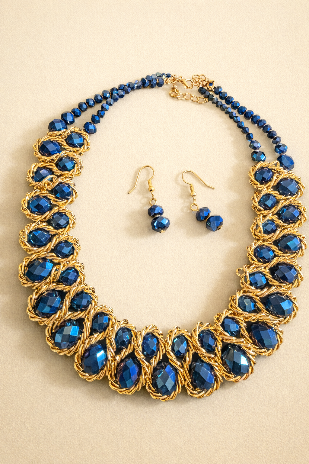 Bleu Earrings & Necklace Set
