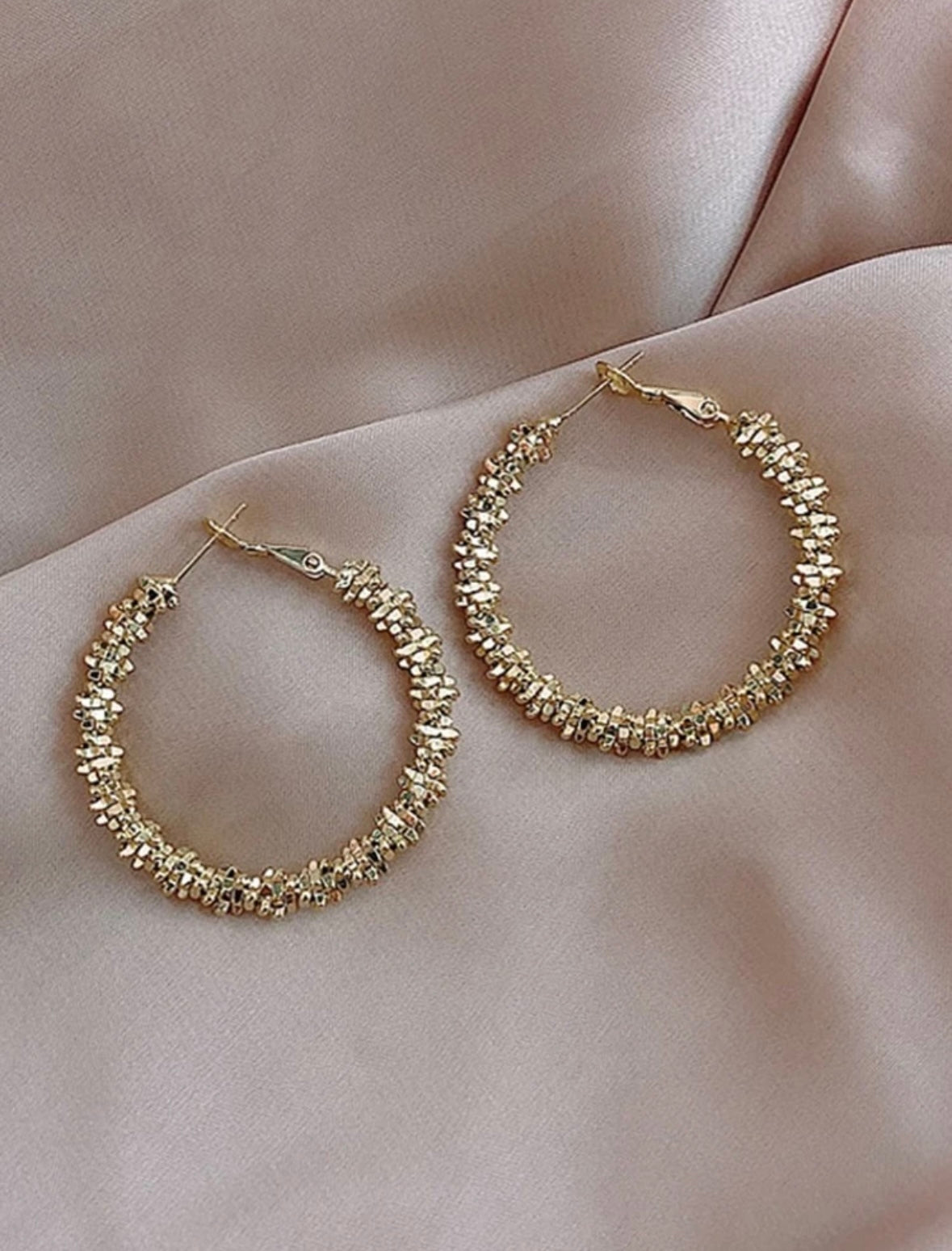 Shiny Gold Hoop Earrings