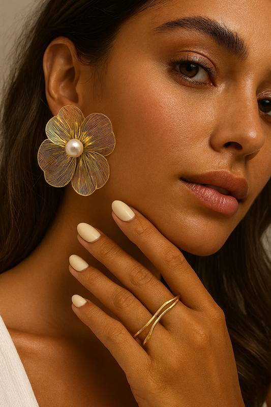 Golden Flower Earrings