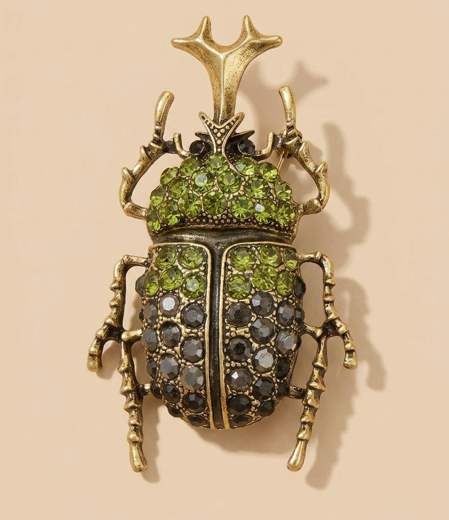 Green Beetle Brooch