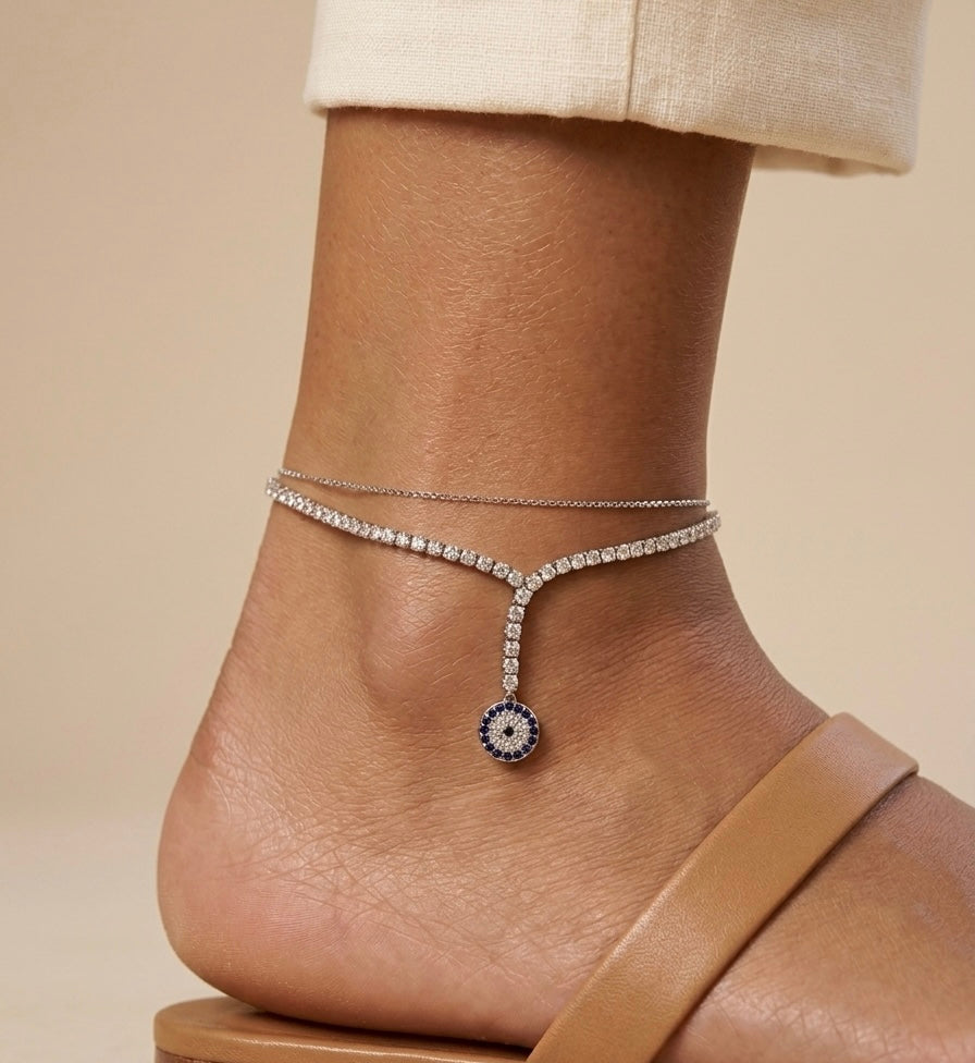 Bleu Zircon Super Shiny Anklet