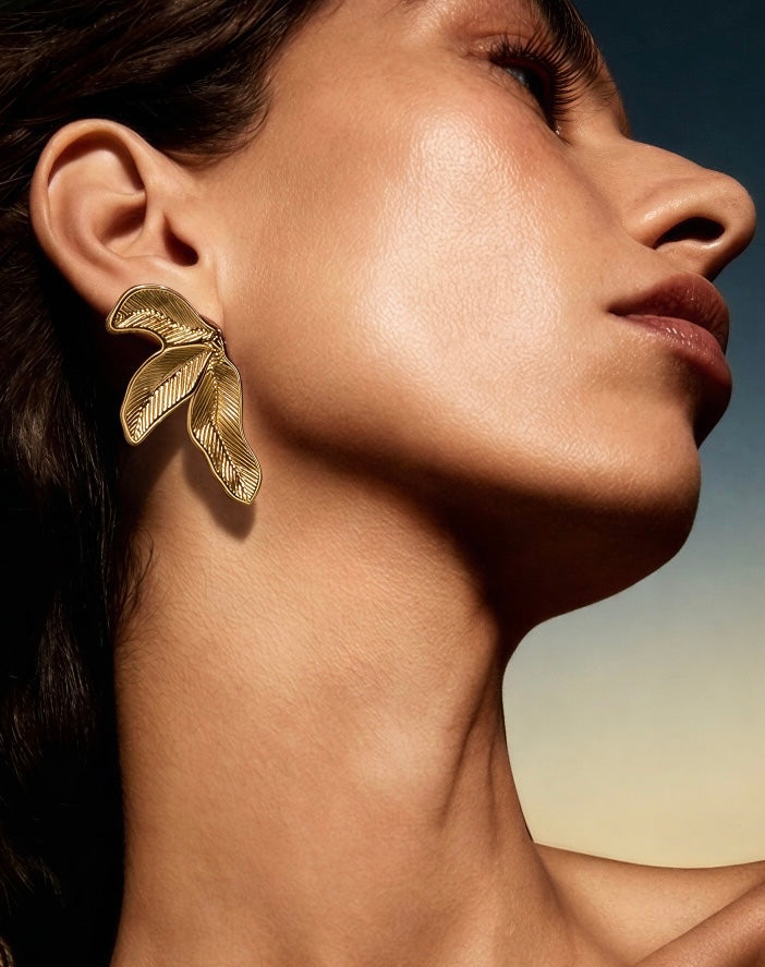 Mini Half Leaf Earrings
