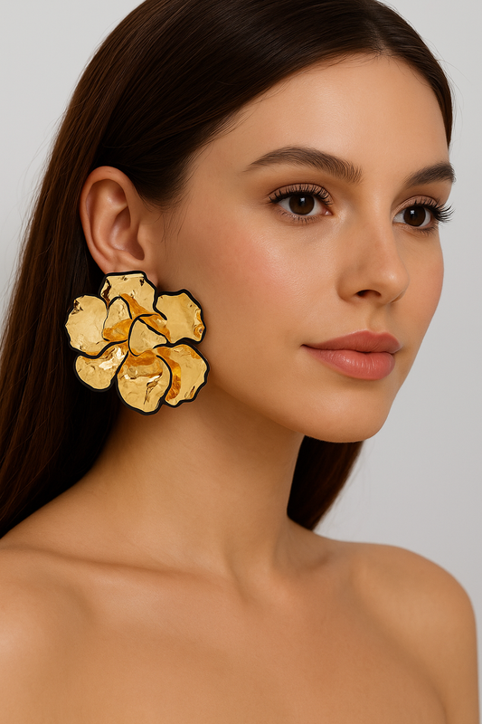 Golden Flowery Earrings