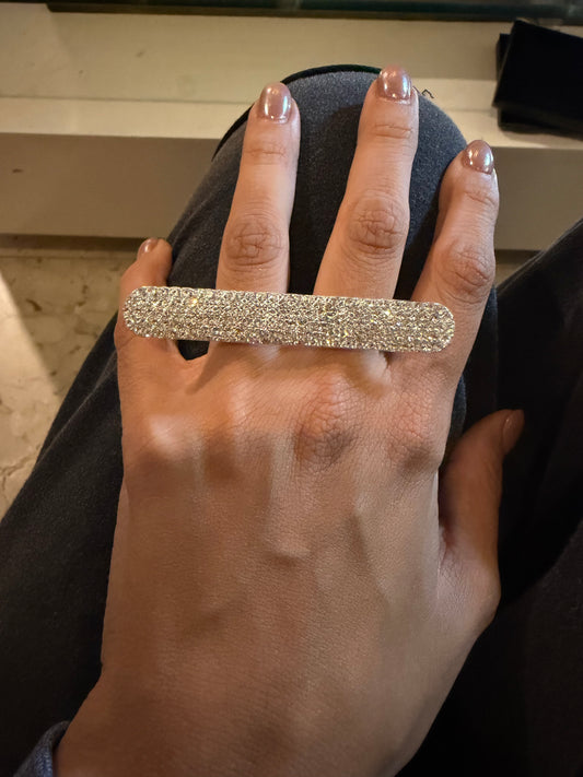 Crystal Line Statement Ring