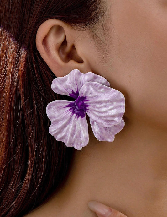 Purple Statement Earrings