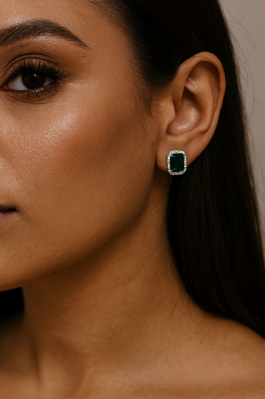 Emerald Green Stud Earrings