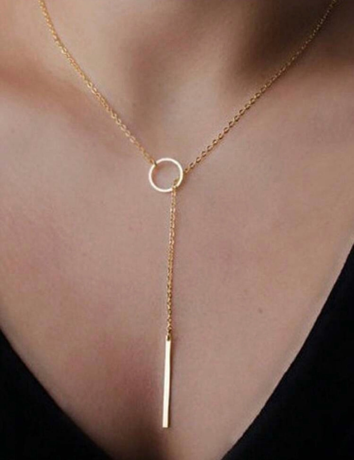 Gold Necklace Open Circle