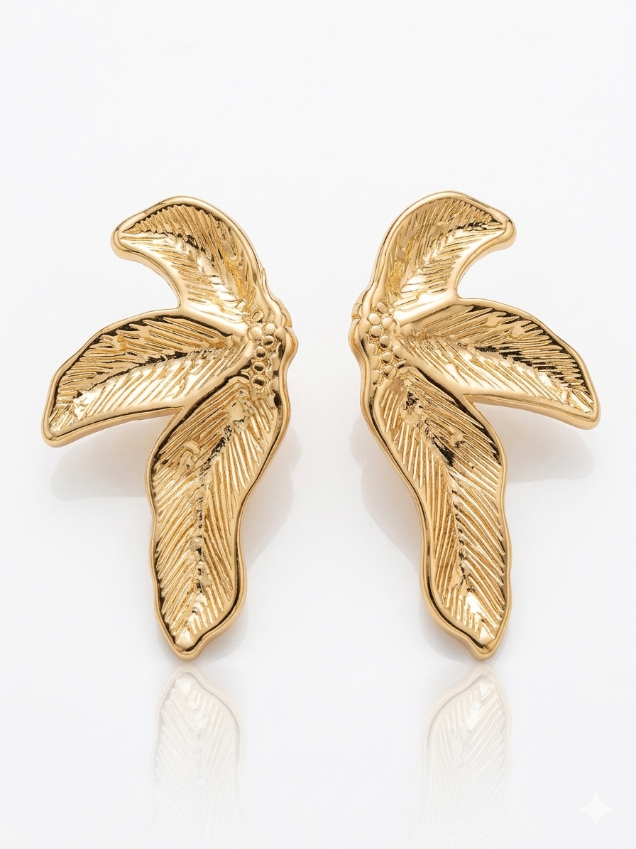 Mini Half Leaf Earrings
