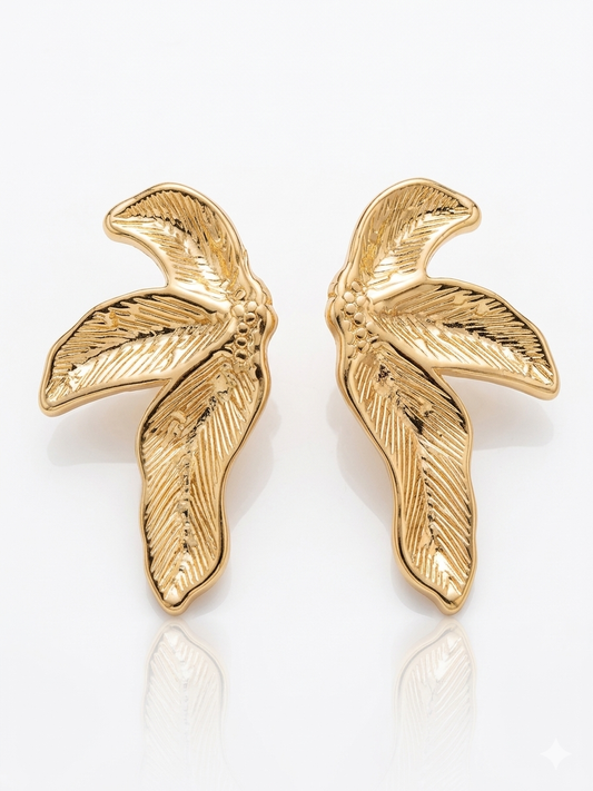 Mini Half Leaf Earrings