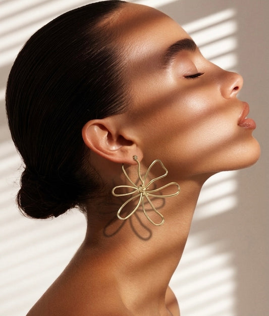 Flowery Brass Earrings