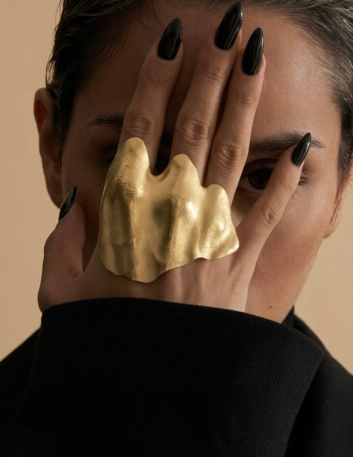Silver/Gold Matt Statement Hand Shield