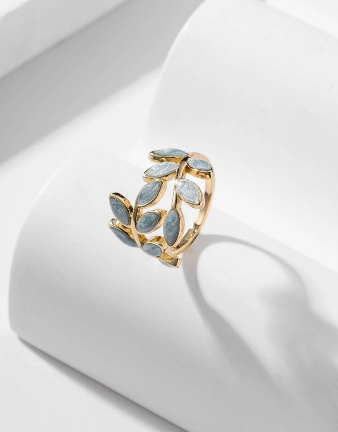 Blue Leaf Ring