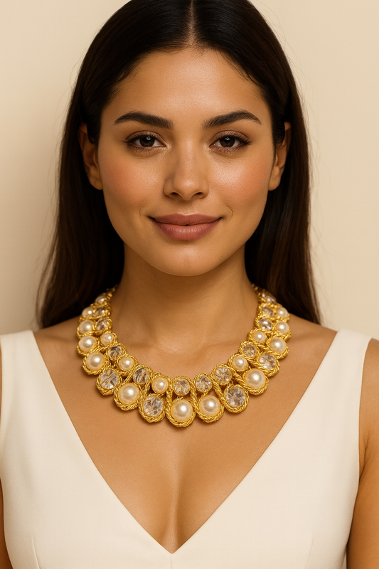 Crystal Ocean Pearl Necklace
