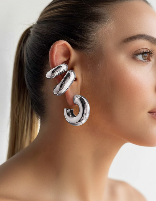 Clip on Silver Earring