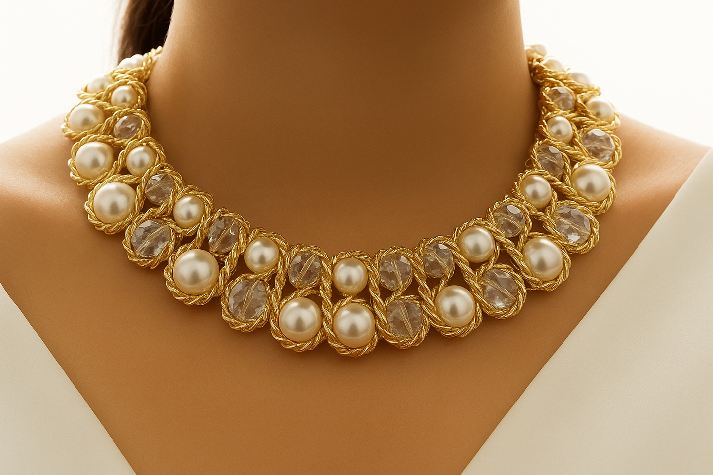 Crystal Ocean Pearl Necklace