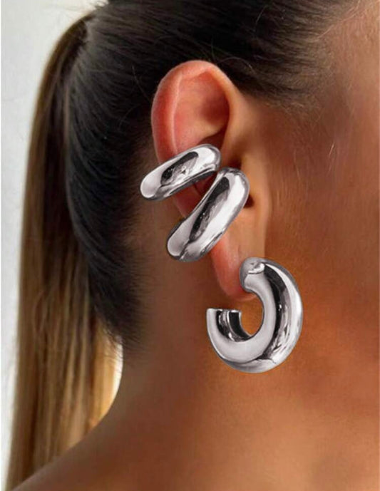 Clip on Silver Earring