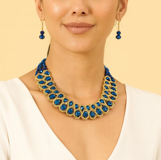 Bleu Earrings & Necklace Set