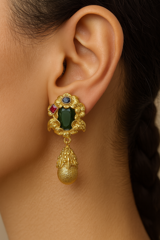 Green Gemstone Earrings
