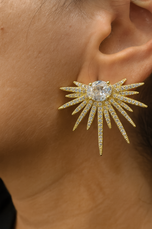 Super Shiny Zircon & Sterling Silver Earrings
