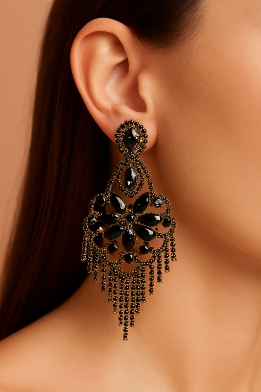 Black Baroque Earrings