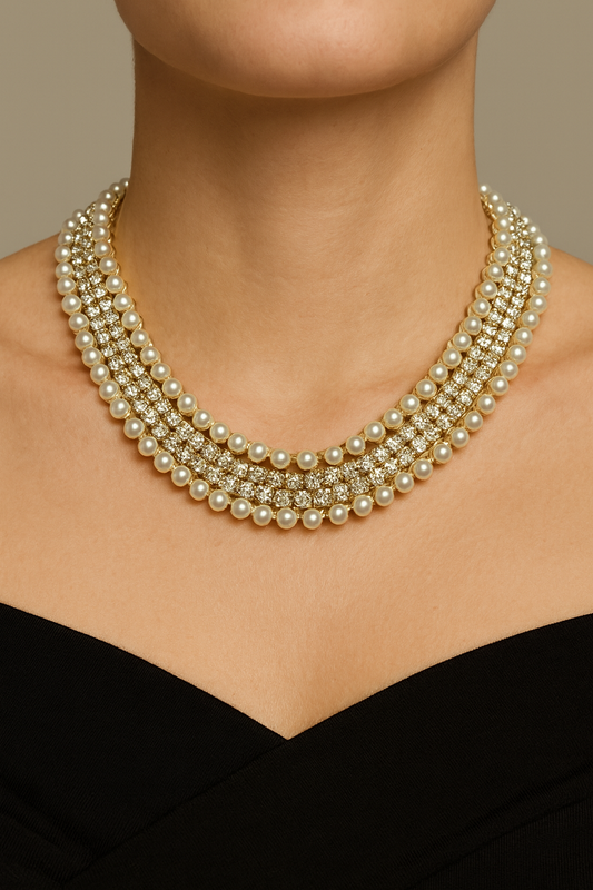Shiny Double Pearl Necklace