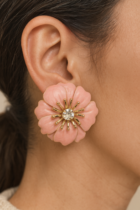 Mini 3D Pink Earrings