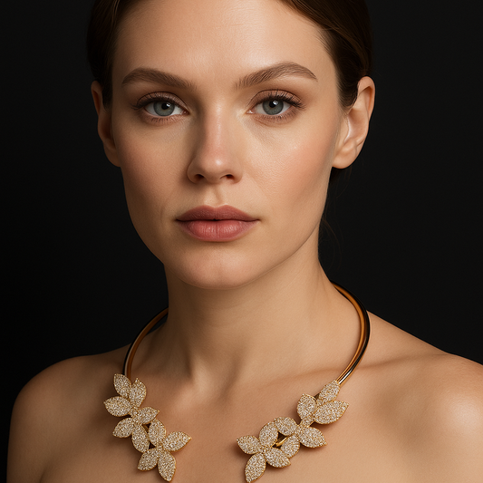 Fleuri Doré Choker