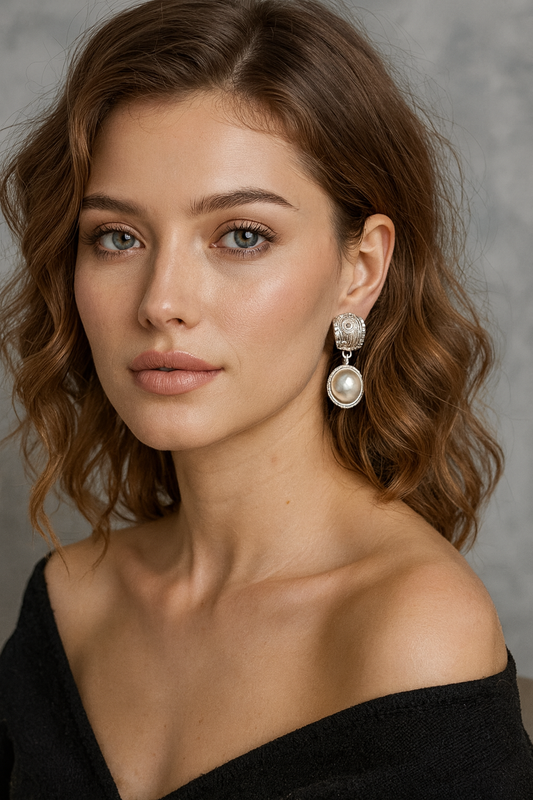 Silver Pearl Earrings