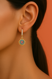 Sun Flower Shiny Colourful Earrings