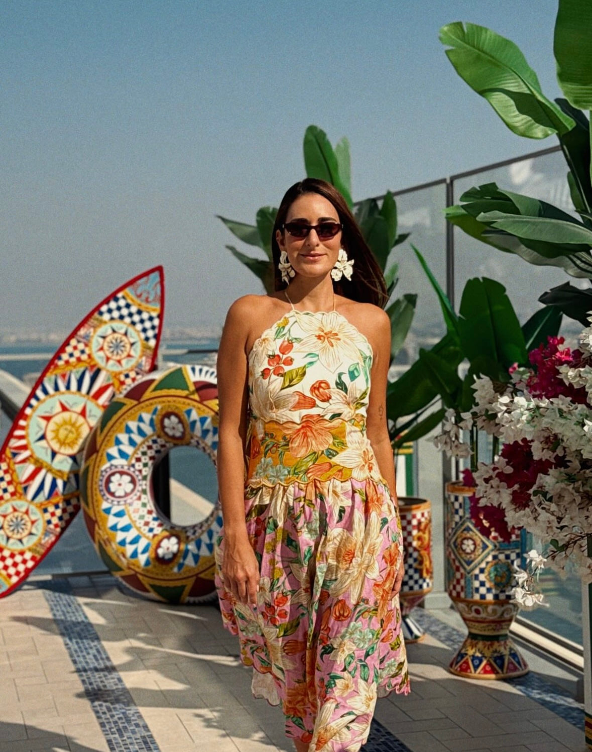 White Happy Earrings